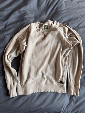 G-Star Raw Men's Light Beige Crewneck Sweater